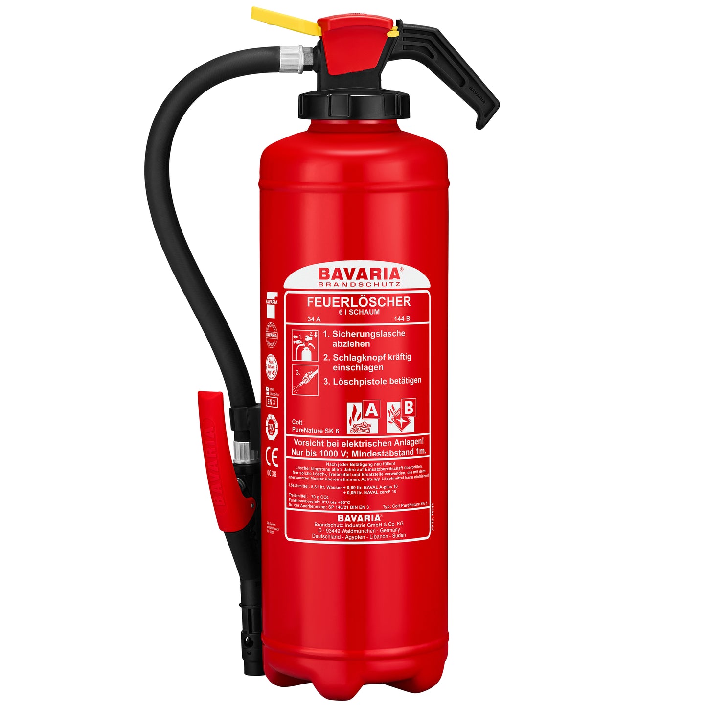 Bavaria Colt PureNature SK 6 (6l) Schaumfeuerlöscher mit Kartusche (fluorfrei)