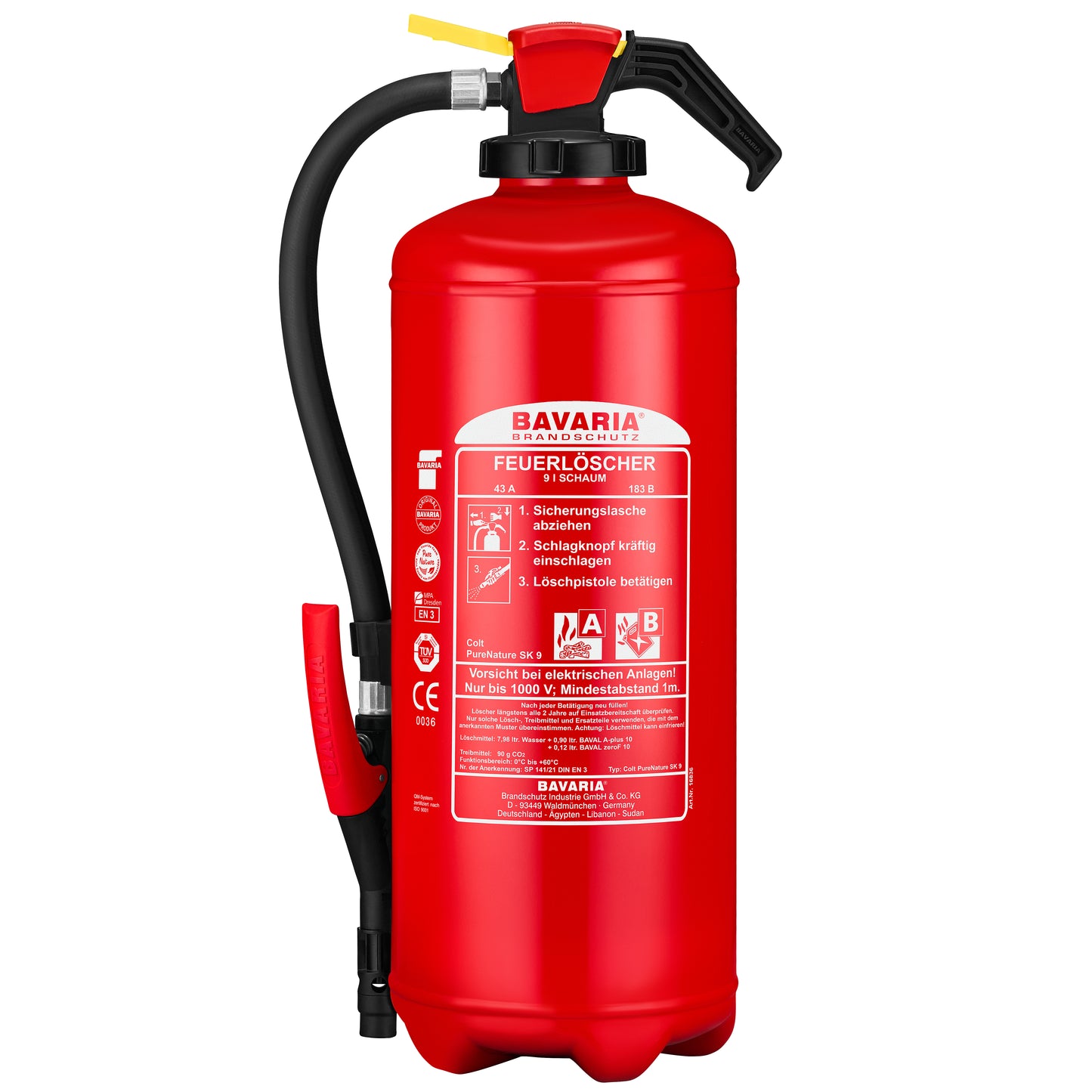 Bavaria Colt PureNature SK 9 (9l) Schaumfeuerlöscher mit Kartusche (fluorfrei)
