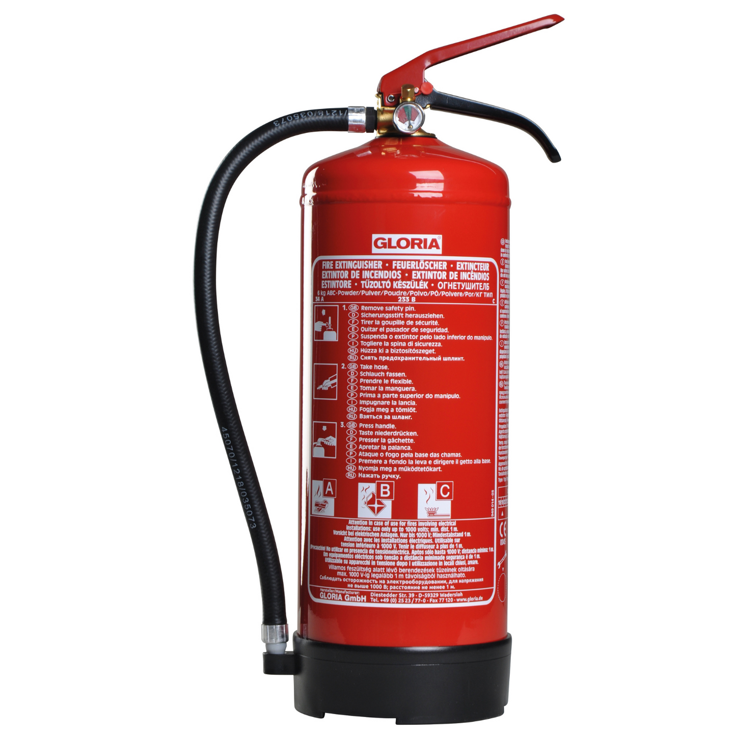 GLORIA PD 6 GA (6l) Dauerdruck-Pulverfeuerlöscher