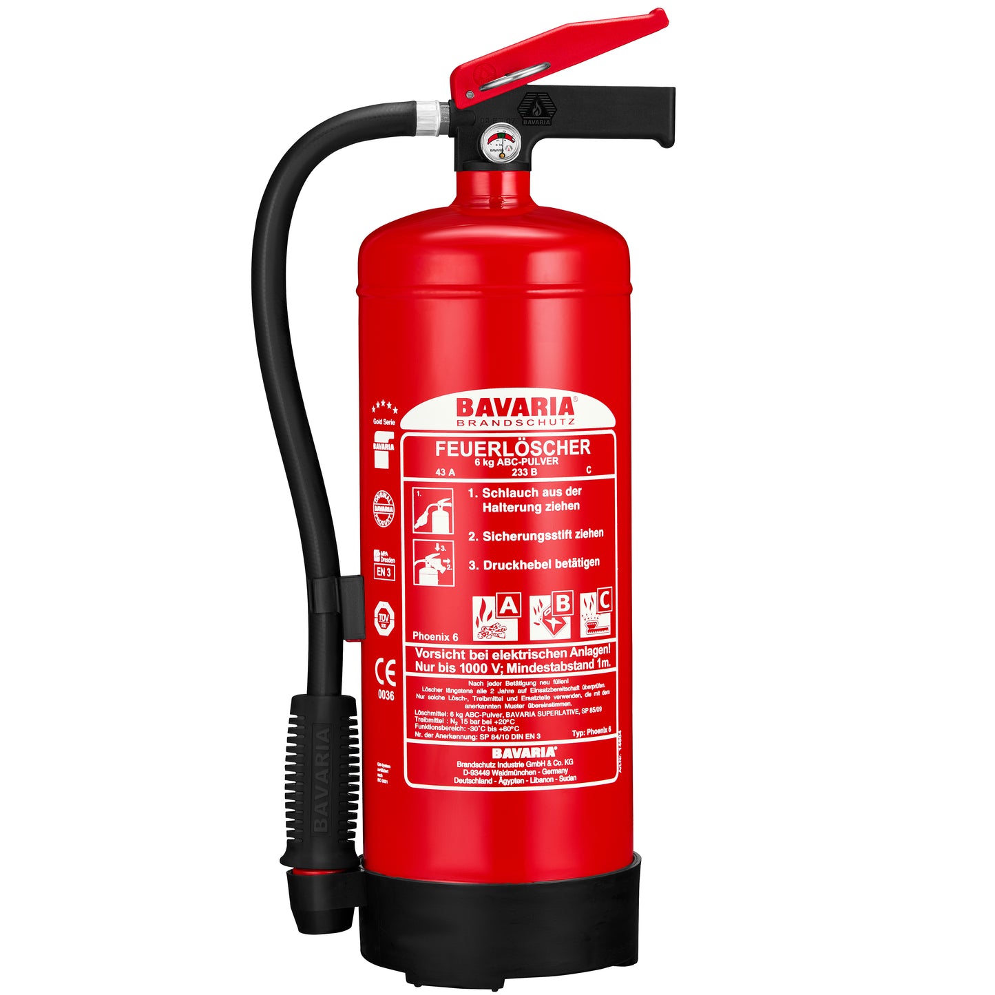 Bavaria Phoenix 6 Mano (6kg) Dauerdruck-Pulverfeuerlöscher