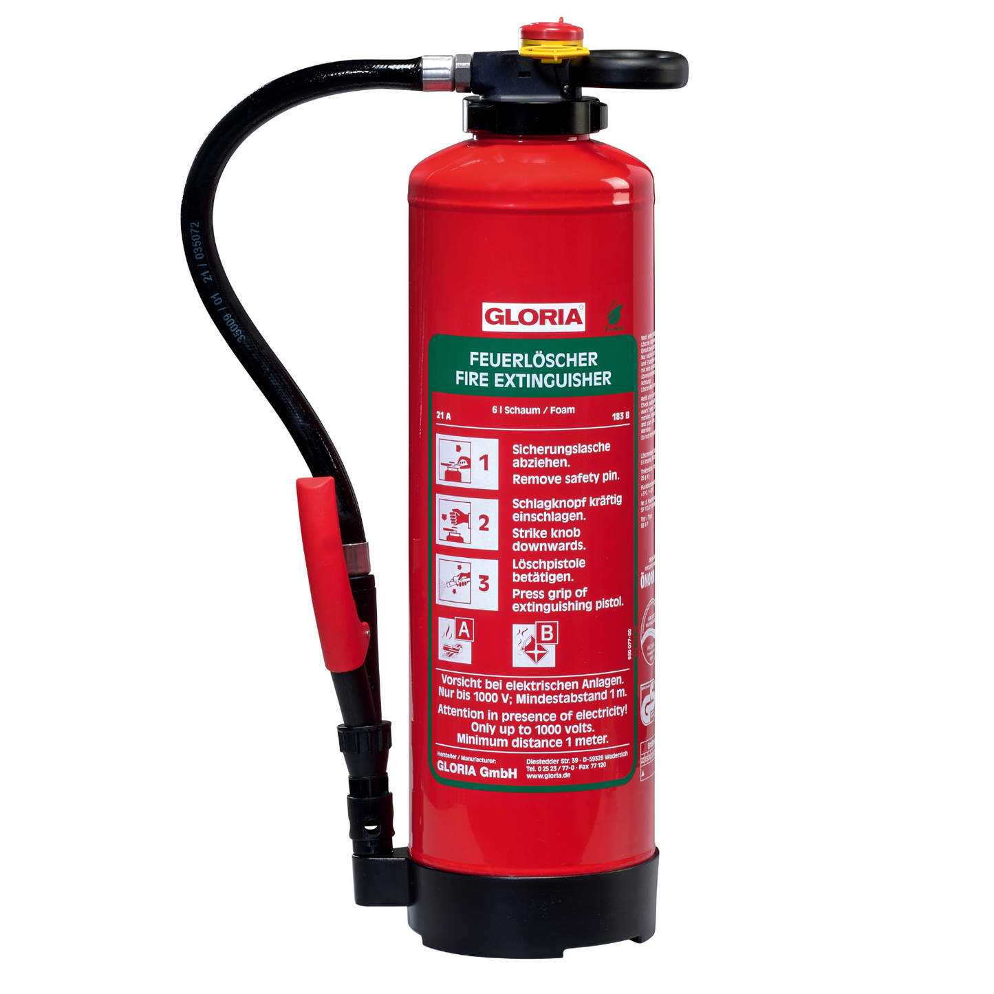 GLORIA SB6 PRO (6l) Schaumfeuerlöscher zum Aufladen (fluorfrei)