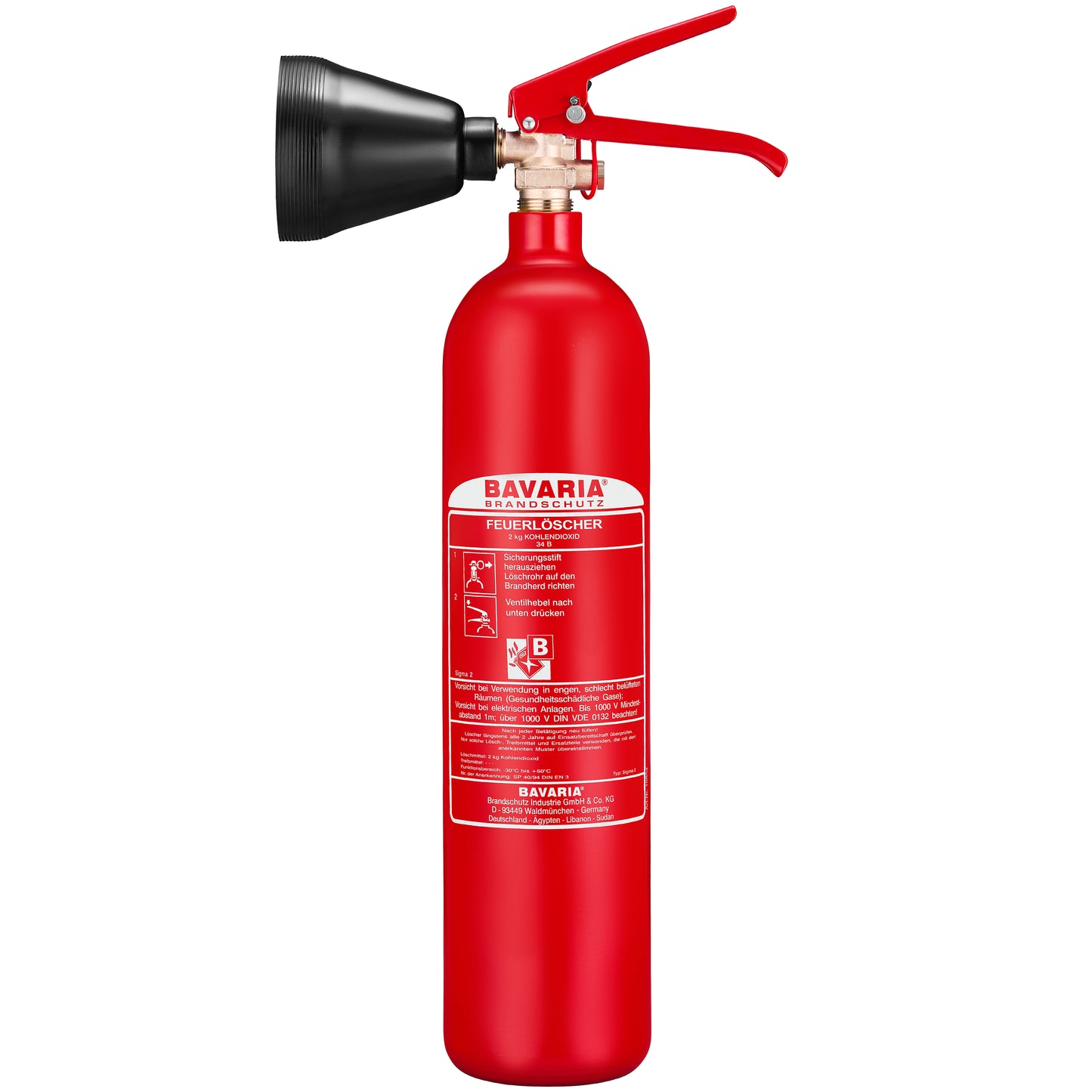Bavaria Sigma 2 (2kg) Dauerdruck-CO2-Feuerlöscher