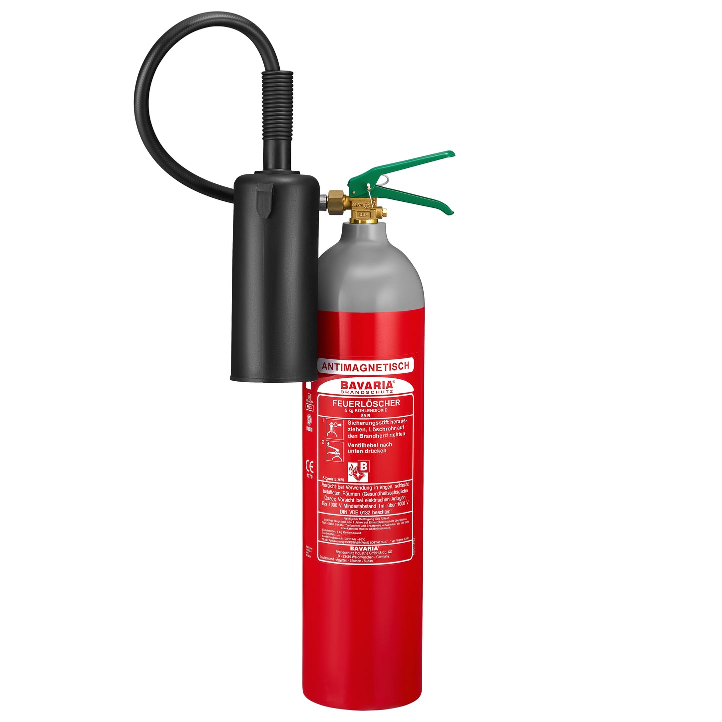 Bavaria Sigma 5 AM (antimagnetisch) (5kg) Dauerdruck-CO2-Feuerlöscher