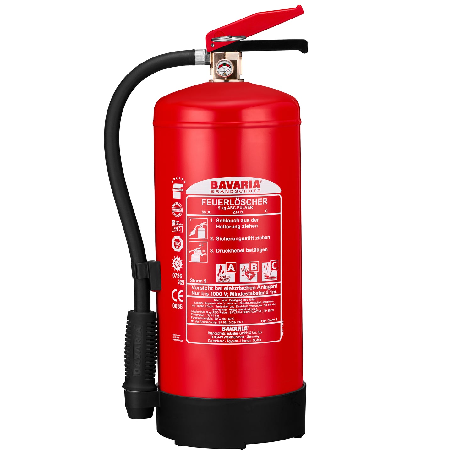 Bavaria Storm 9 Mano (9kg) Dauerdruck-Pulverfeuerlöscher