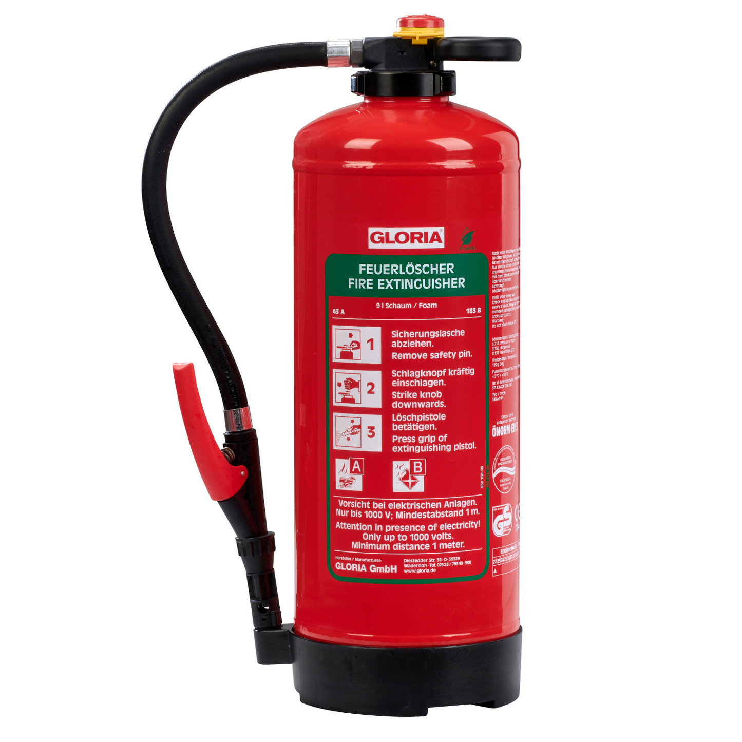 GLORIA SKA+ 9 PRO (9l) Schaumfeuerlöscher zum Aufladen (fluorfrei)