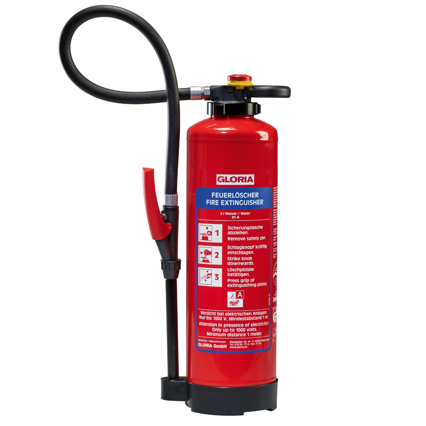 GLORIA WKL PRO (6l) Wasserfeuerlöscher zum Aufladen (Lithiumlöscher)